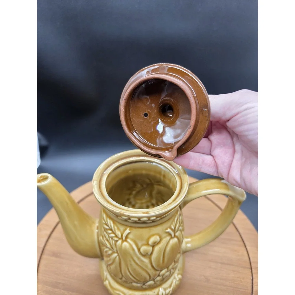 Vintage Tilso Japan Ceramic Tea Coffee‎ Set  Harvest Gold MCM Creamer Sugar Bowl
